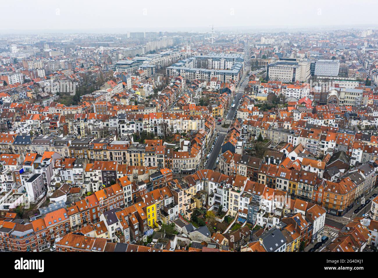 Bruxelles, Belgique, 3 janvier 2021 : vue d'en haut de la vieille ville de Bruxelles Banque D'Images
