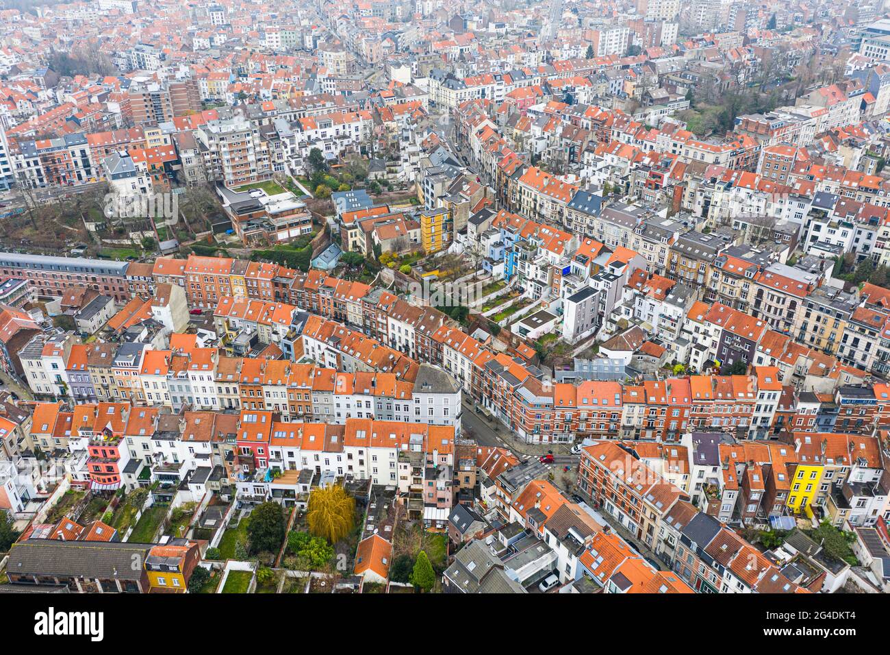 Bruxelles, Belgique, 3 janvier 2021 : vue d'en haut de la vieille ville de Bruxelles Banque D'Images