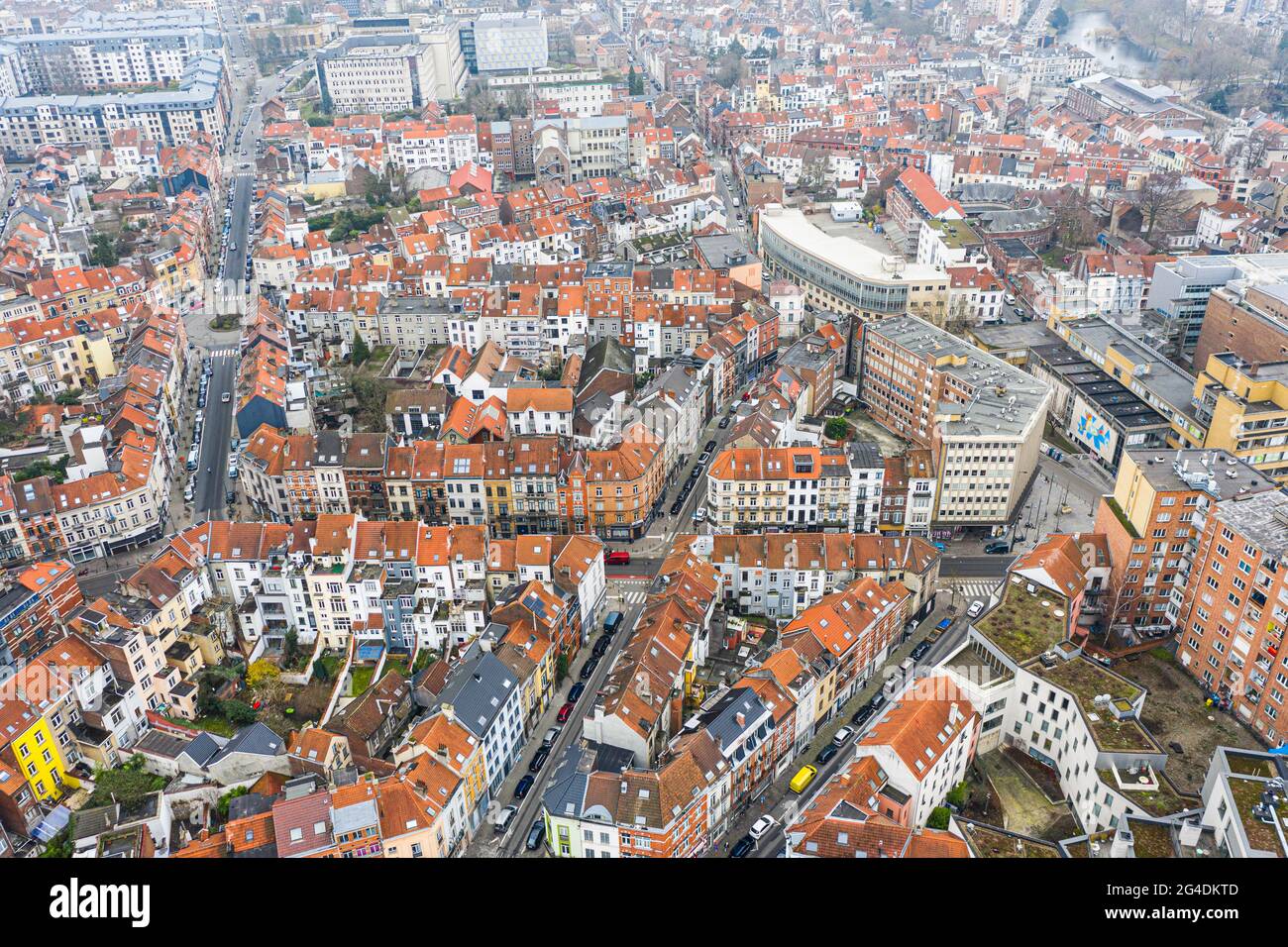 Bruxelles, Belgique, 3 janvier 2021 : vue d'en haut de la vieille ville de Bruxelles Banque D'Images