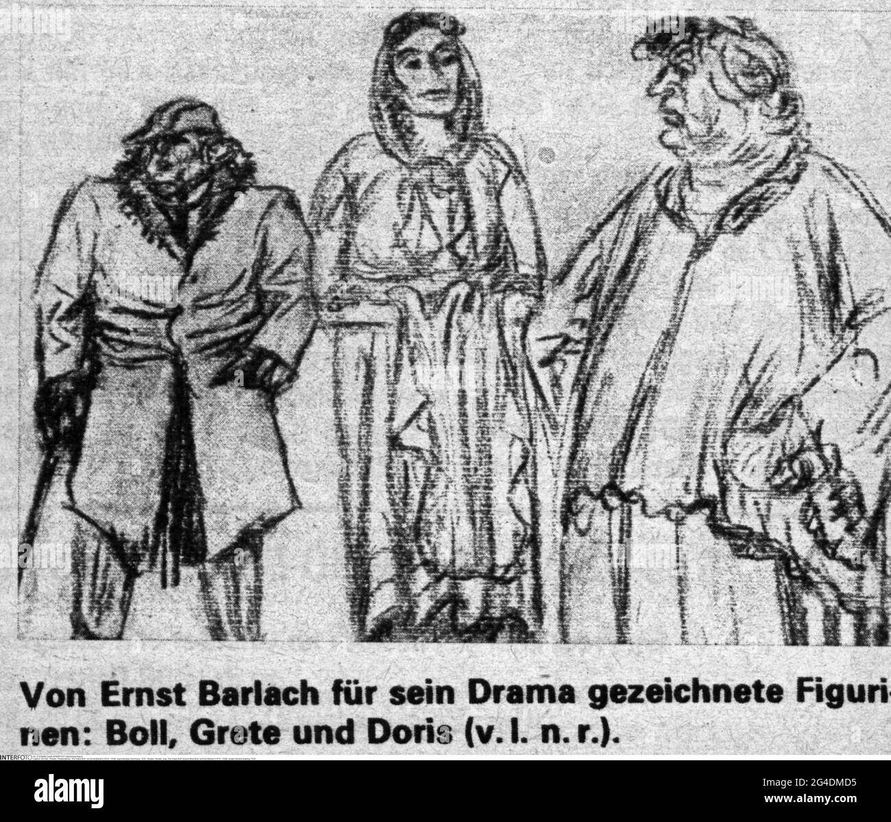 théâtre / théâtre, pièce, 'Der blaue Boll' (Squire Blue Boll), par Ernst Barlach (1870 - 1938), LE DROIT D'AUTEUR DE L'ARTISTE NE DOIT PAS ÊTRE AUTORISÉ Banque D'Images