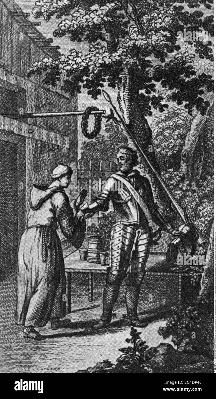 théâtre / théâtre, pièce, 'Goetz von Berlichingen', par Johann Wolfgang von Goethe (1749 - 1832), LE DROIT D'AUTEUR DE L'ARTISTE NE DOIT PAS ÊTRE AUTORISÉ Banque D'Images