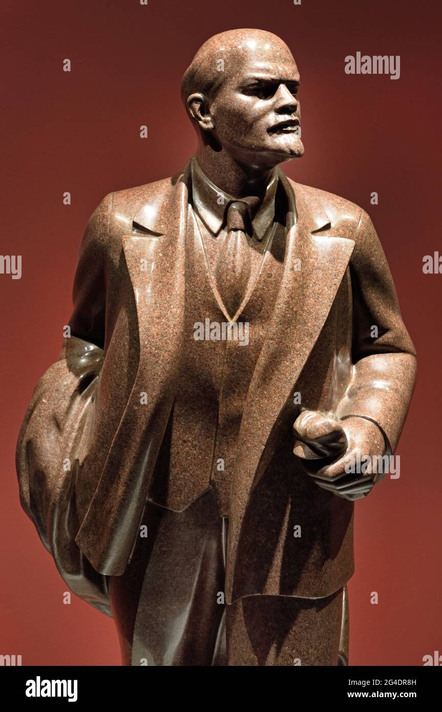 Portrait Vladimir Lénine ( Révolution russe 1917 - 1945 ) Lénine Staline propagande russe - publicité Russie URSS Banque D'Images