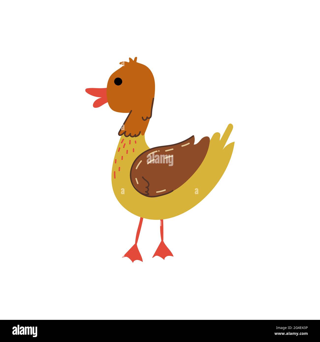 Illustration du caractère animal d'oiseau de ferme de canard Illustration de Vecteur