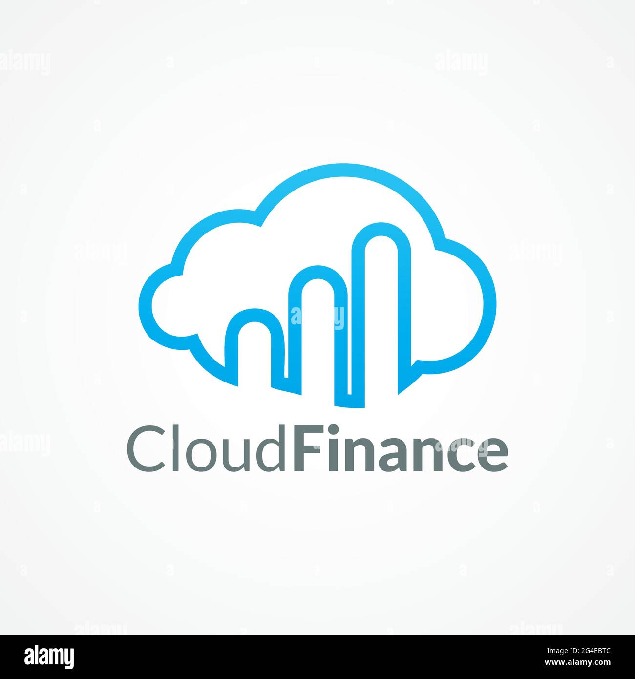 Cloud Finance logo Design concept pour Investment Company, Creative Business Consultant ou etc. Bleu clair comme couleur identité avec fond blanc. Illustration de Vecteur
