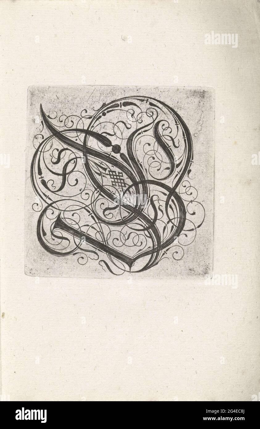 . De séries de 24 lettres gothiques avec tresse: A-I, K-T et V-Z. Banque D'Images