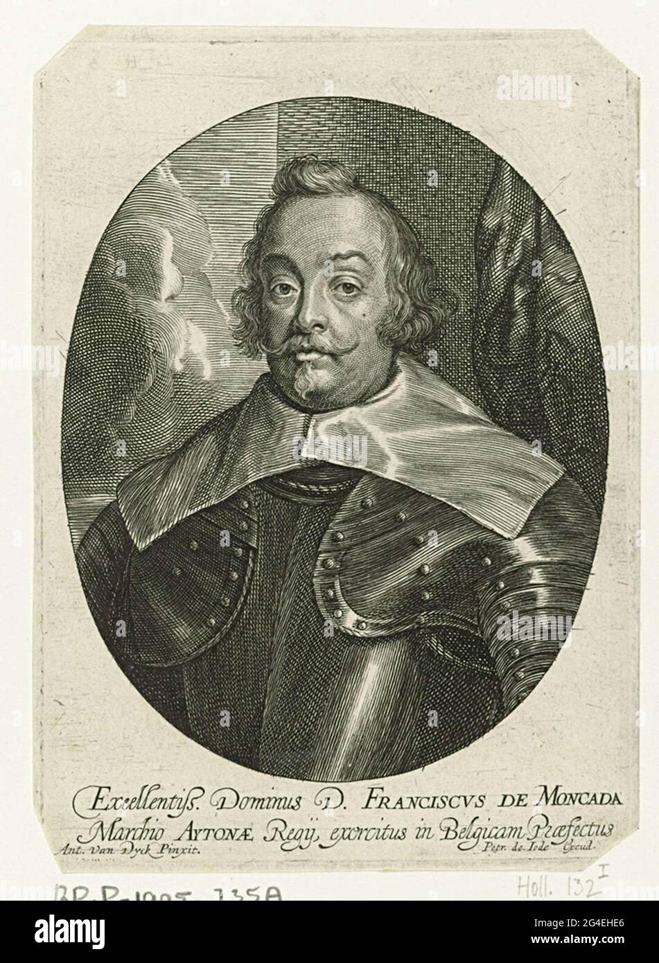 . Buste portrait de Francisco de Moncada, en armure. Le portrait est