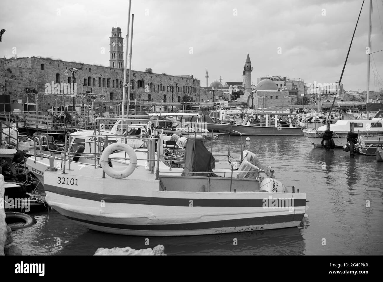 Port d'Acre, Akko, Israël Banque D'Images