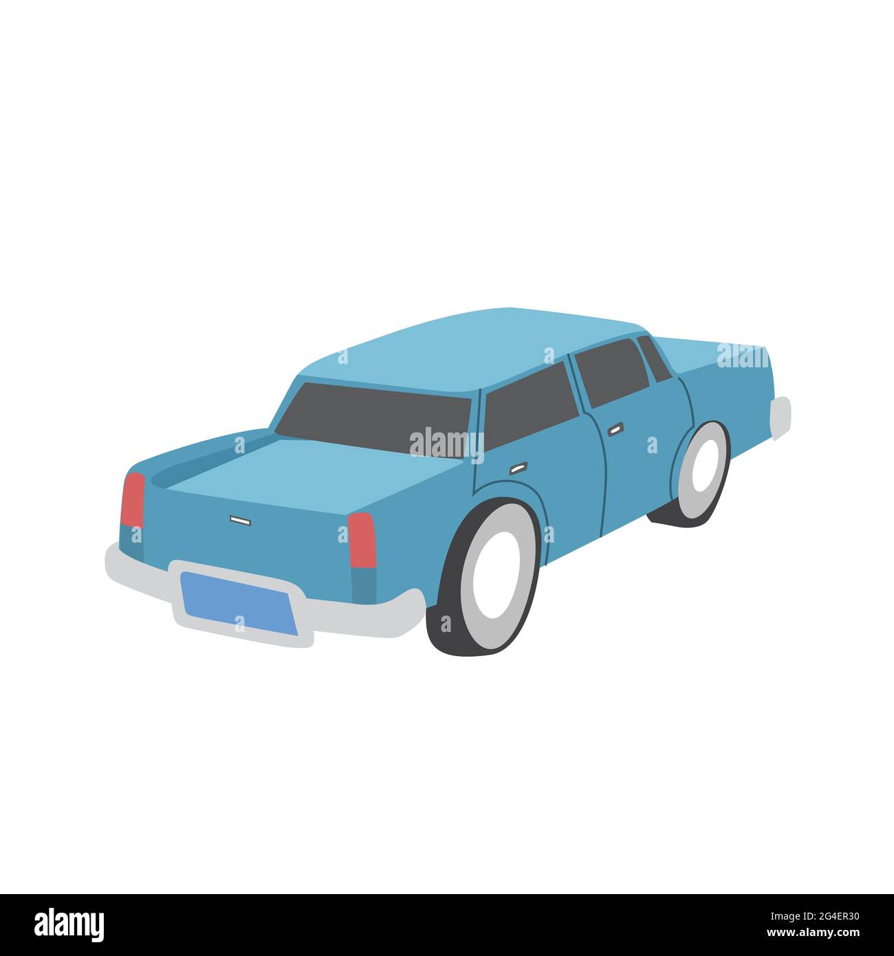 Illustration vectorielle de conception plate de voiture rétro ancienne bleue Illustration de Vecteur