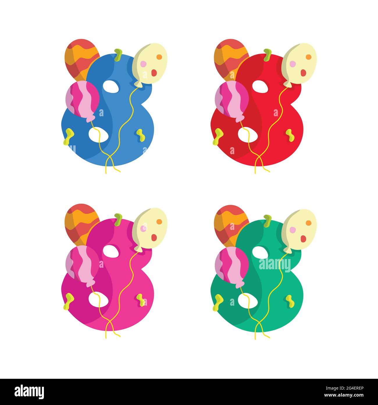 Bougie Anniversaire 8 Ans Plat Dessin Vectoriel Illustration Avec Choix De Couleurs Differentes Image Vectorielle Stock Alamy