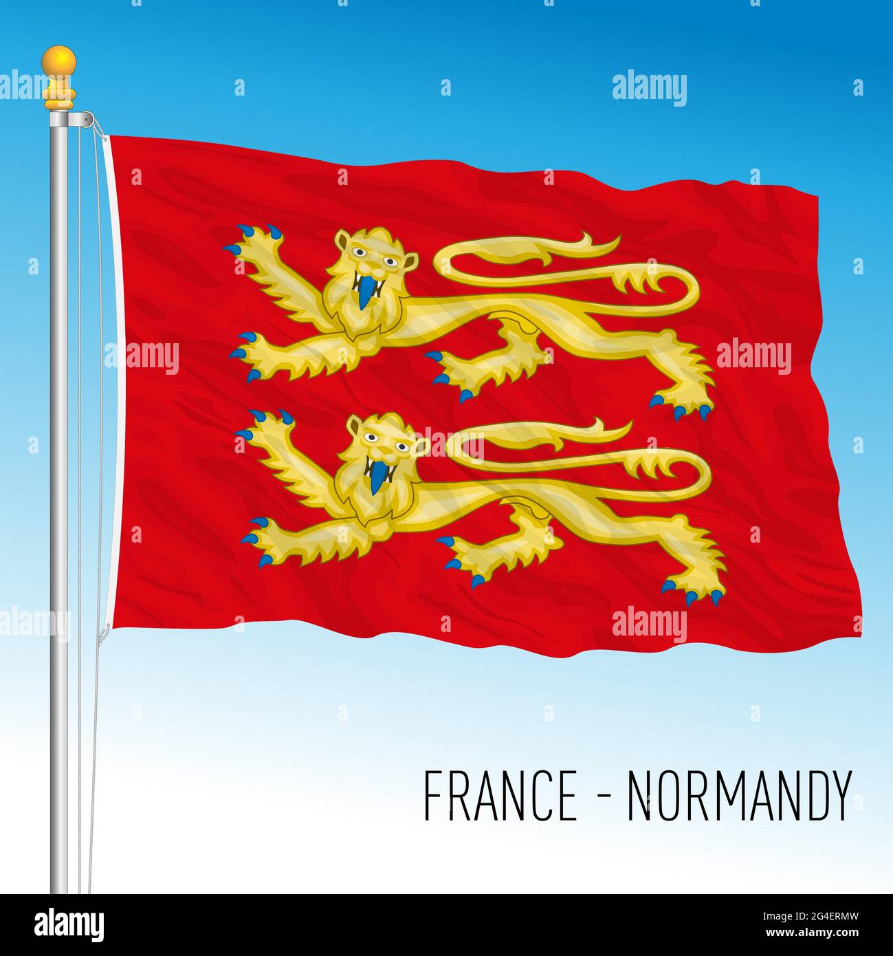 Drapeau régional de Normandie, France, Union européenne, illustration vectorielle Illustration de Vecteur