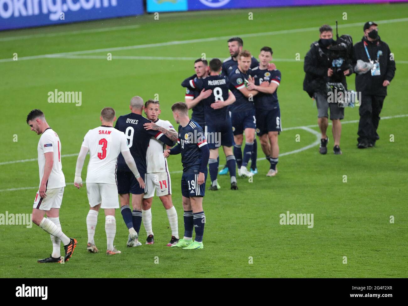 PAYEURS SUR LE COUP DE SIFFLET FINAL, ANGLETERRE V ECOSSE, 2021 Banque D'Images