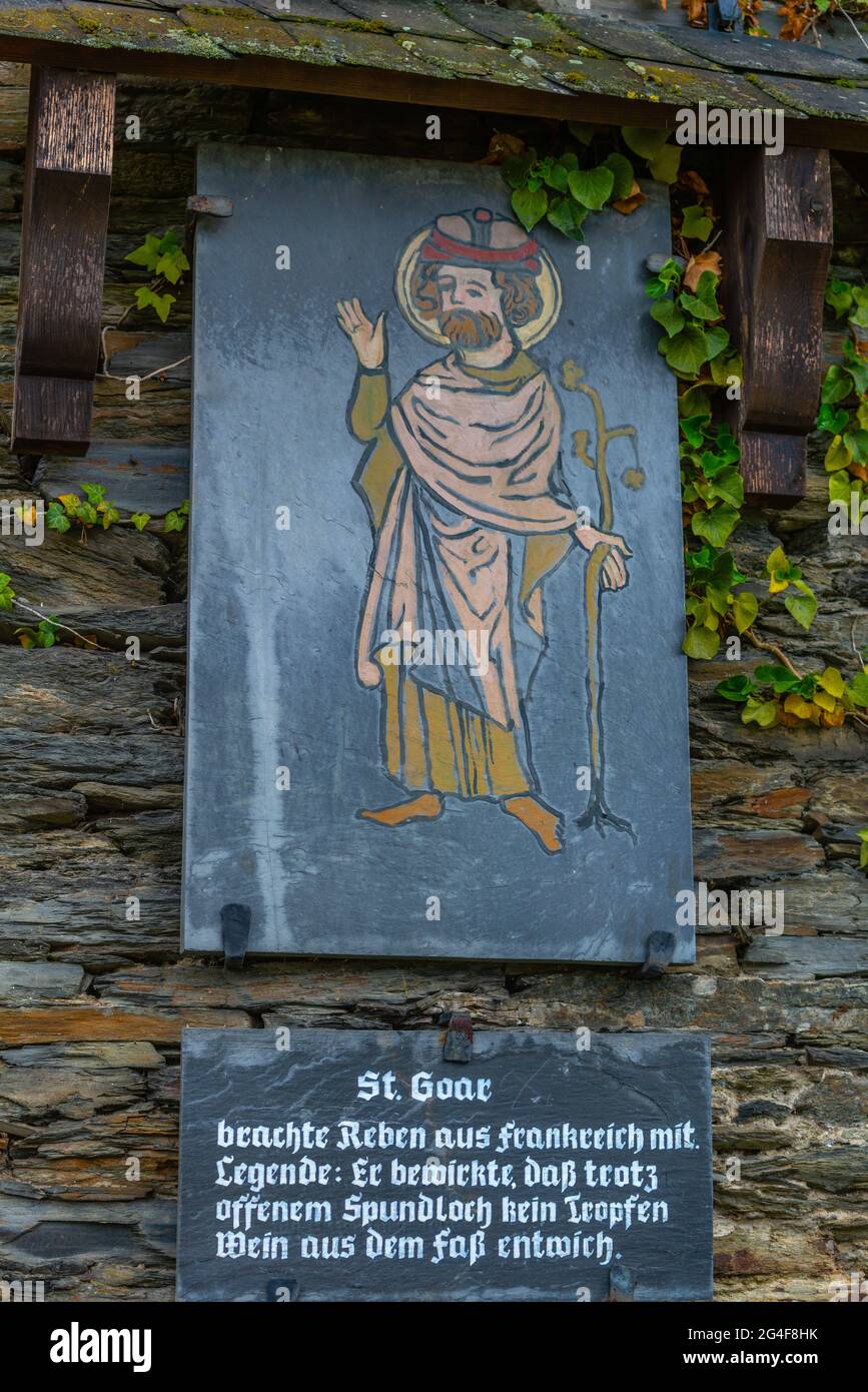 Ville des Tours et du vin, ville historique d'Oberwesel, vallée du Rhin du Haut-Moyen, patrimoine mondial de l'UNESCO, Rhénanie-Palatinat, Allemagne Banque D'Images