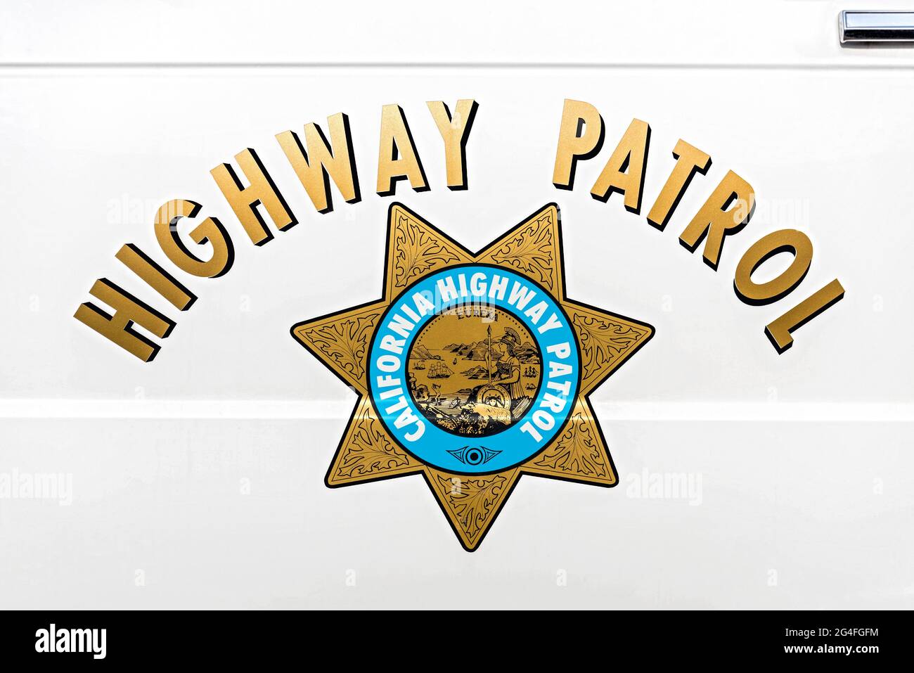 California highway patrol police car Banque de photographies et d
