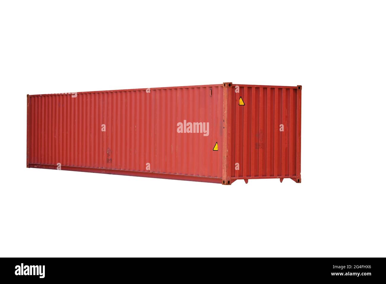 Vieux récipient rouge Couper le fond blanc pour faciliter l'utilisation. Banque D'Images