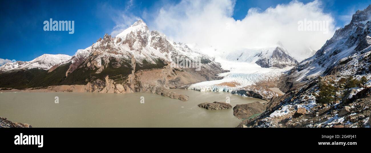 Glacier et la Laguna Torre Lake dans le Parc National Los Glaciares, Patagonie, Argentine Banque D'Images