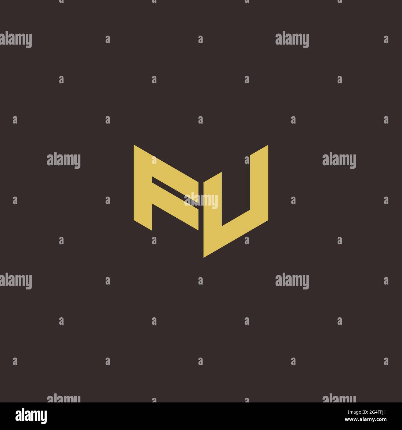 Logo Letter modèle initial de logos Designs avec fond doré et noir, Vector Icon Modern Illustration de Vecteur