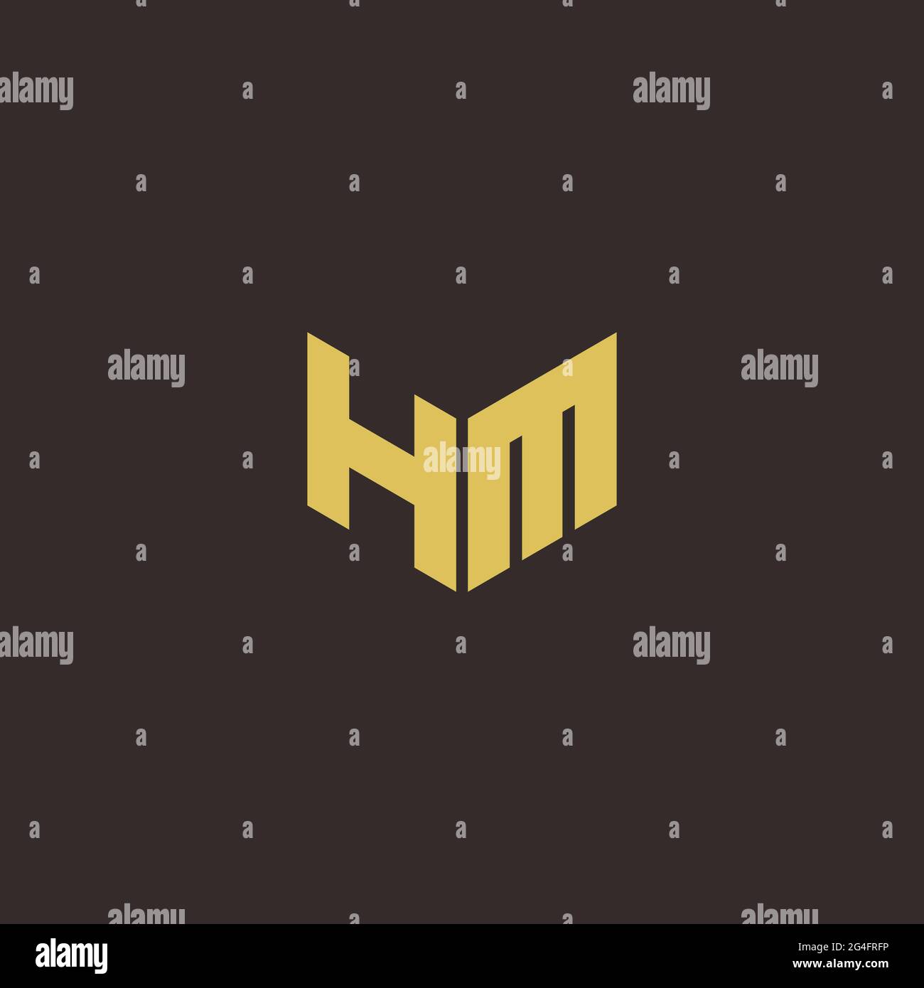 Logo Letter modèle initial de logos Designs avec fond doré et noir, Vector Icon Modern Illustration de Vecteur