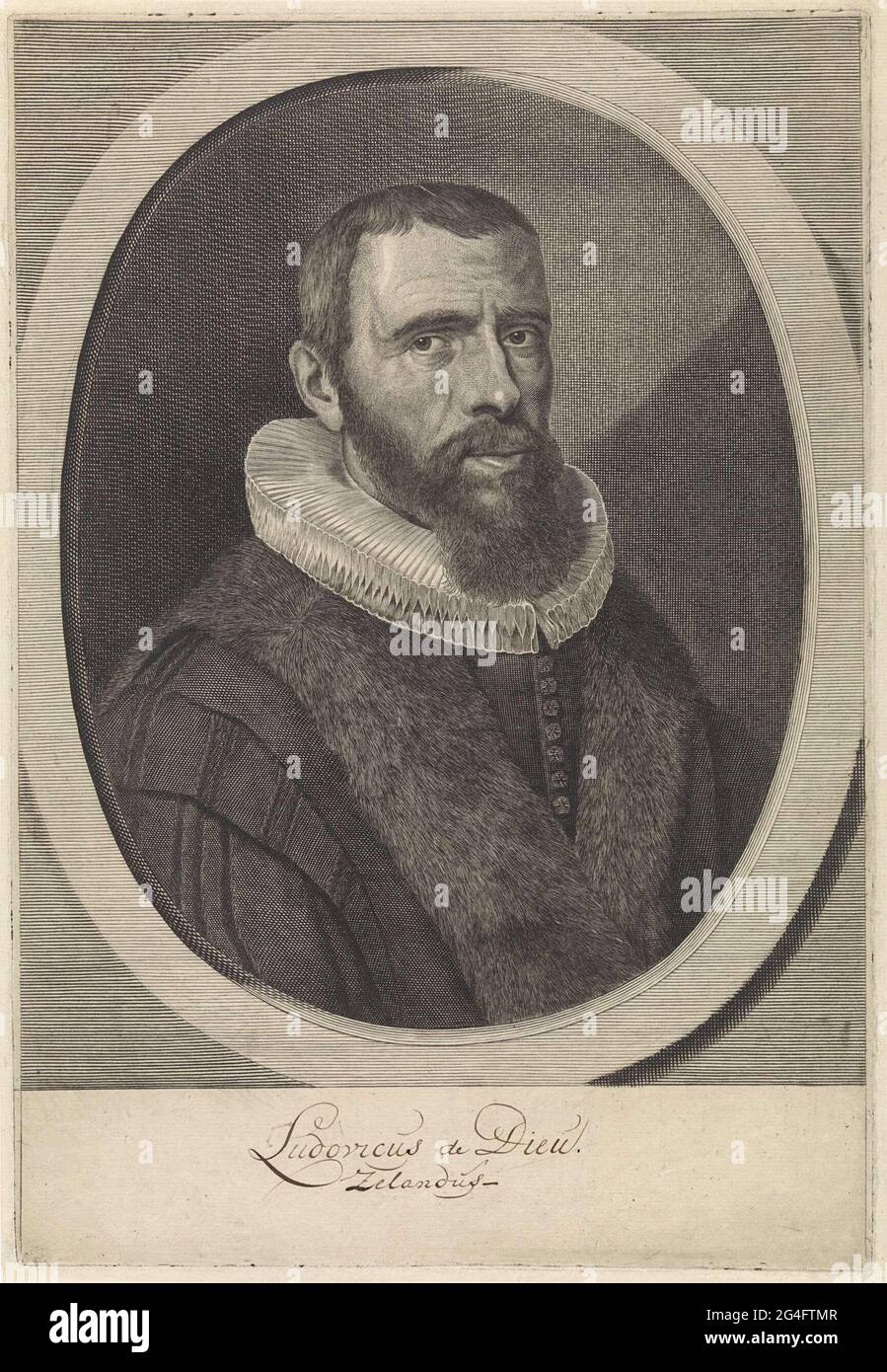 . Portrait de Louis de Dieu, pasteur et rainage. Banque D'Images