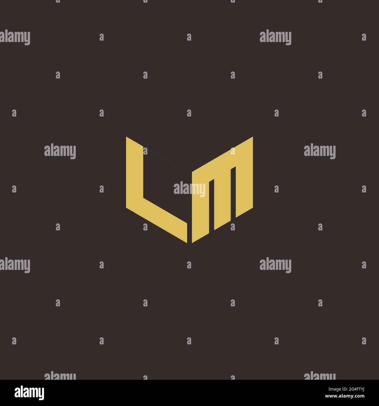 Logo Letter modèle initial de logos Designs avec fond doré et noir, Vector Icon Modern Illustration de Vecteur