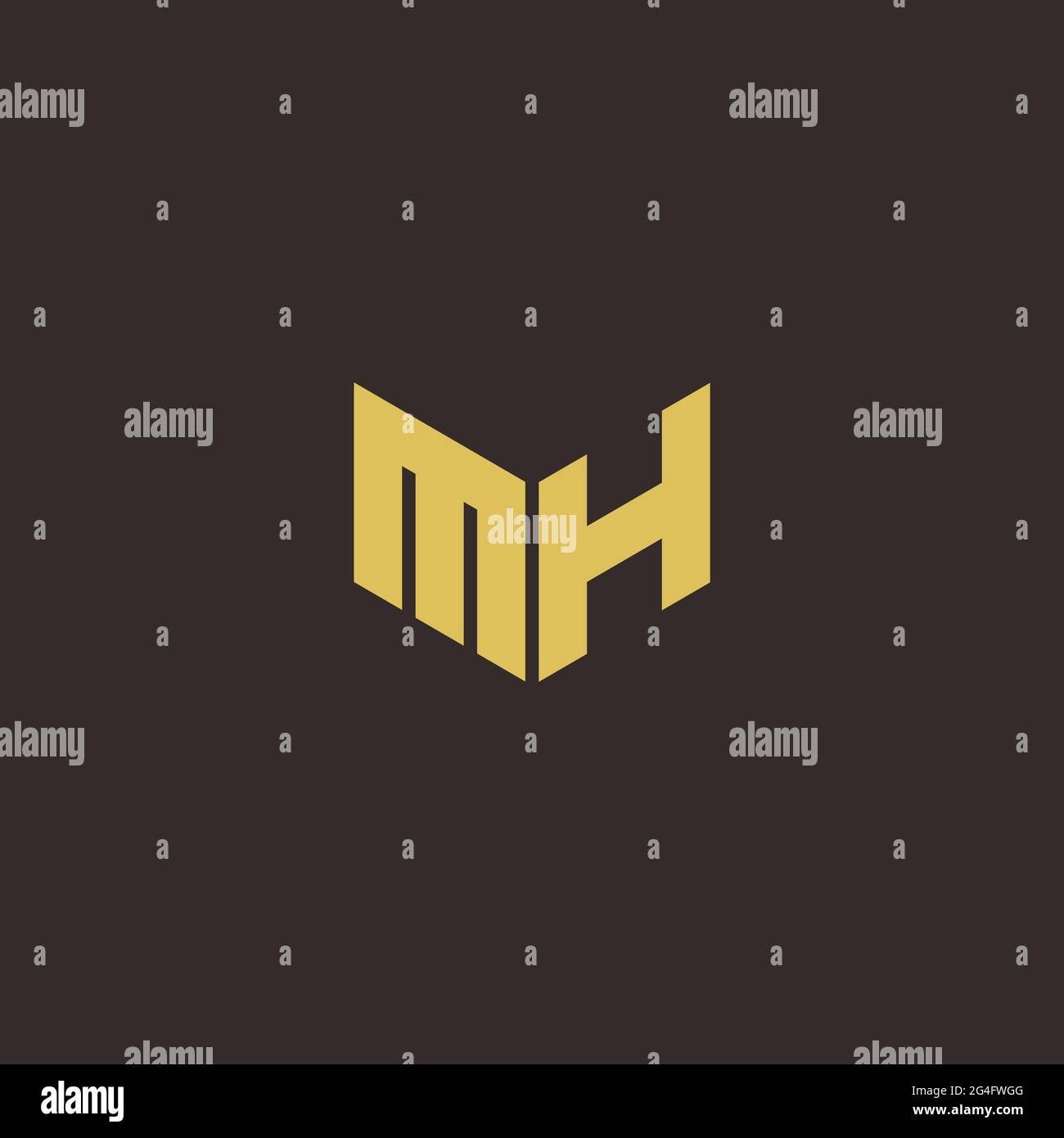 Logo Letter modèle initial de logos Designs avec fond doré et noir, Vector Icon Modern Illustration de Vecteur