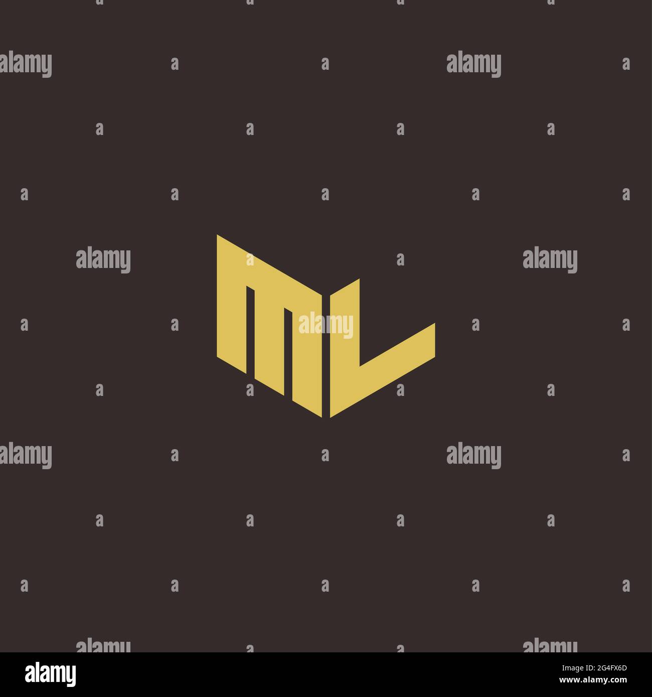 Logo Letter modèle initial de logos Designs avec fond doré et noir, Vector Icon Modern Illustration de Vecteur