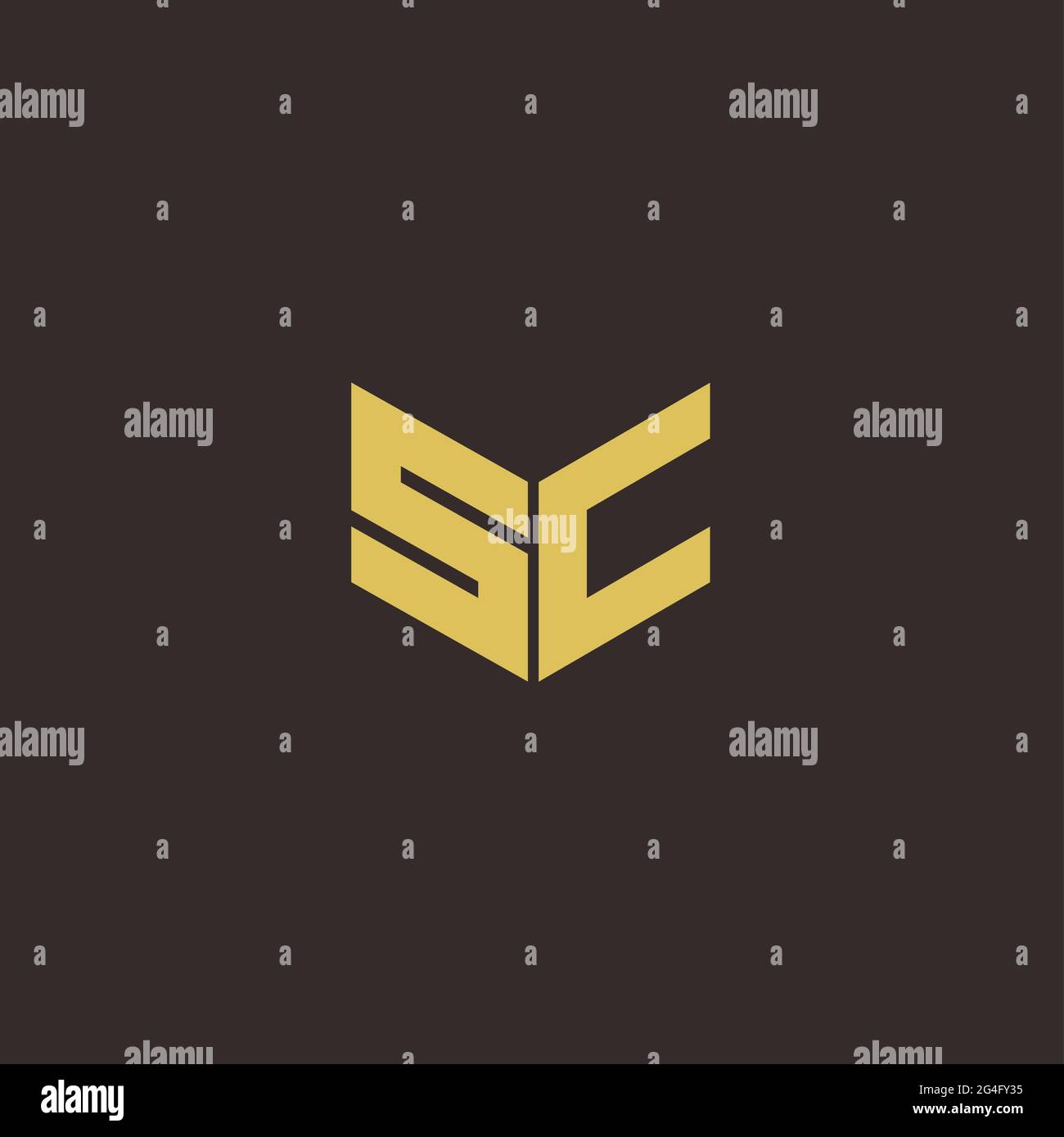 Logo Letter modèle initial de logos Designs avec fond doré et noir, Vector Icon Modern Illustration de Vecteur