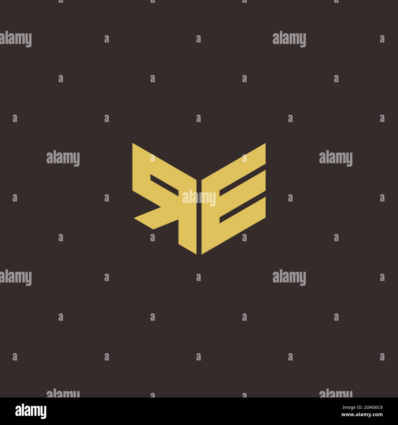 Logo Letter modèle initial de logos Designs avec fond doré et noir, Vector Icon Modern Illustration de Vecteur