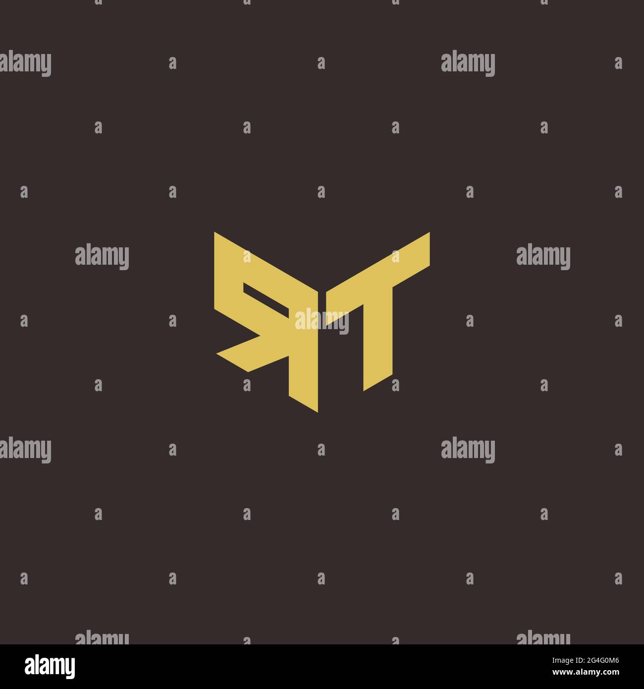 Logo Letter modèle initial de logos Designs avec fond doré et noir, Vector Icon Modern Illustration de Vecteur