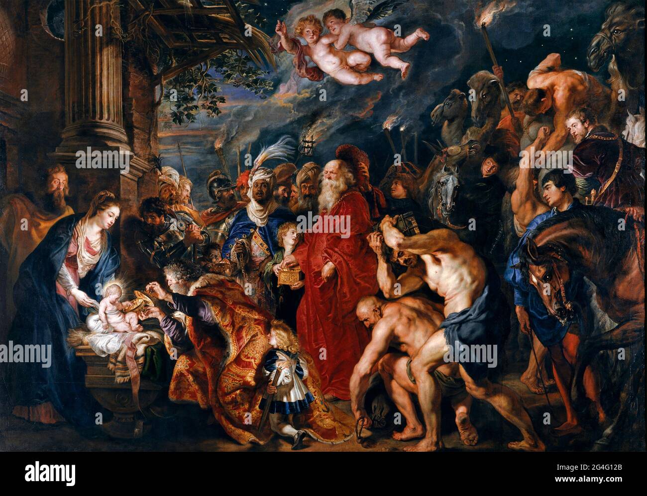 L'adoration des Mages par Peter Paul Rubens (1577-1640), huile sur toile, v.1628-29 Banque D'Images