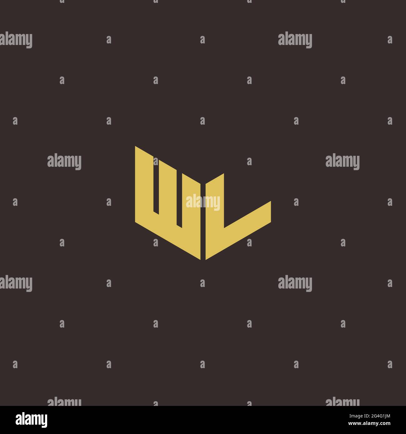 Logo Letter modèle initial de logos Designs avec fond doré et noir, Vector Icon Modern Illustration de Vecteur