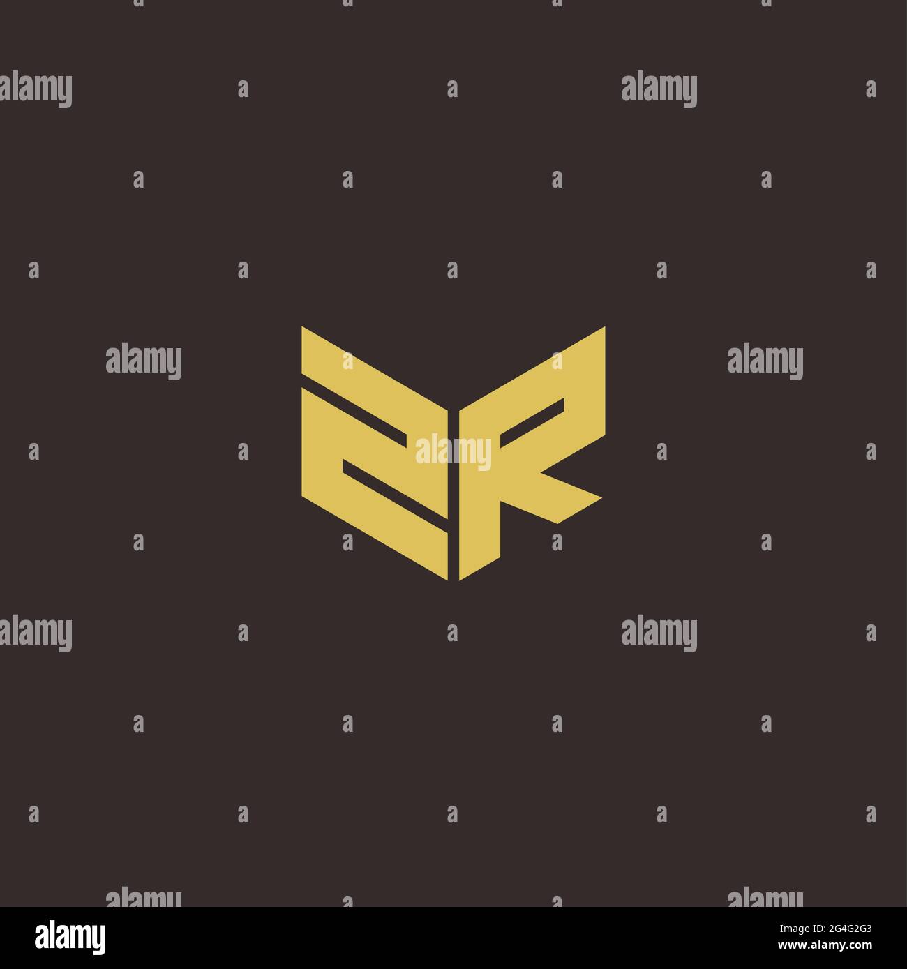 Logo Letter modèle initial de logos Designs avec fond doré et noir, Vector Icon Modern Illustration de Vecteur