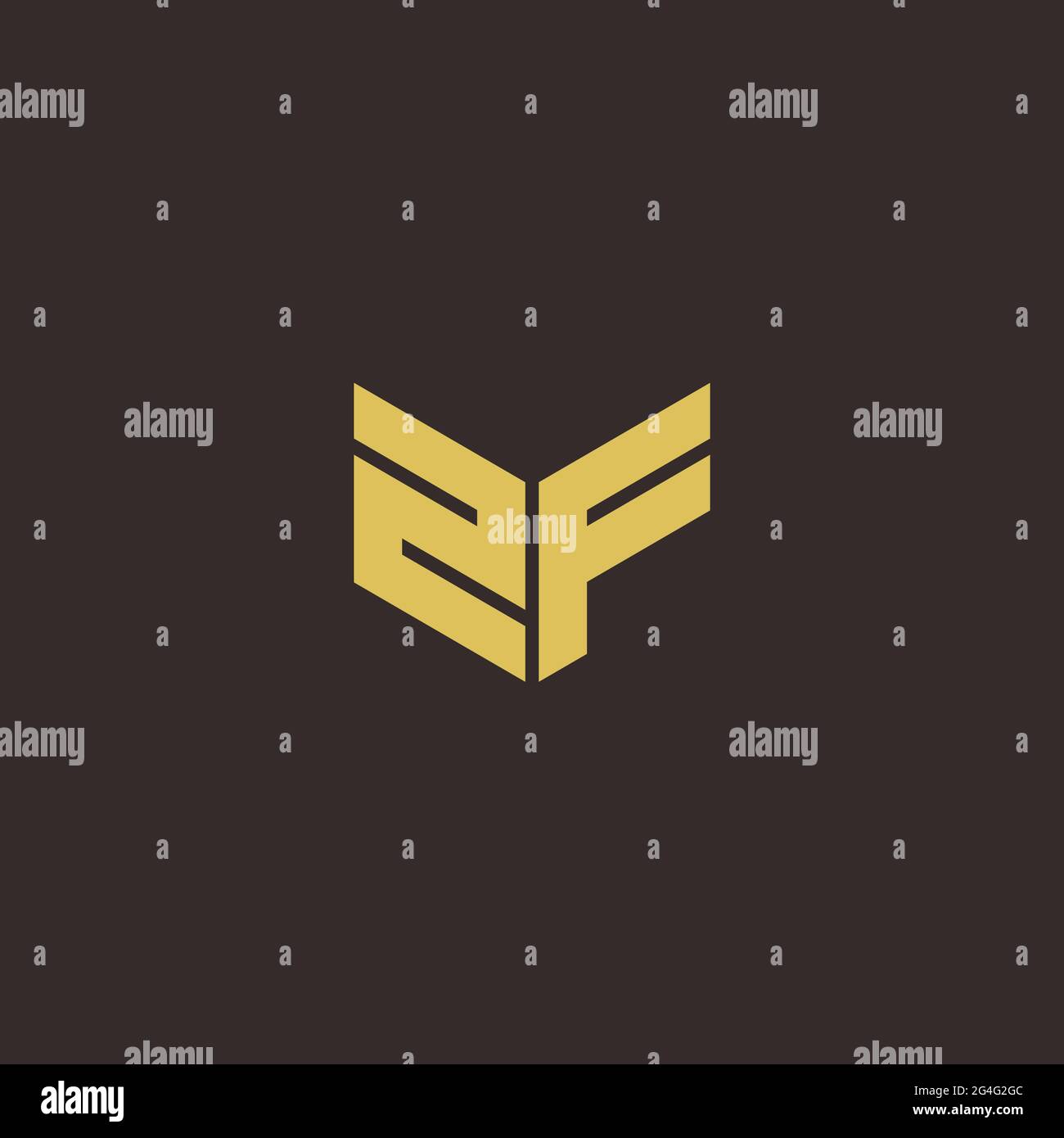 Logo Letter modèle initial de logos Designs avec fond doré et noir, Vector Icon Modern Illustration de Vecteur