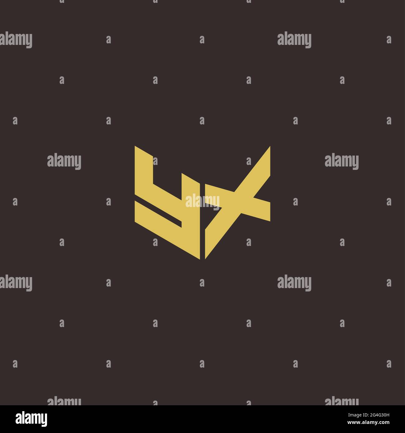 Logo Letter modèle initial de logos Designs avec fond doré et noir, Vector Icon Modern Illustration de Vecteur