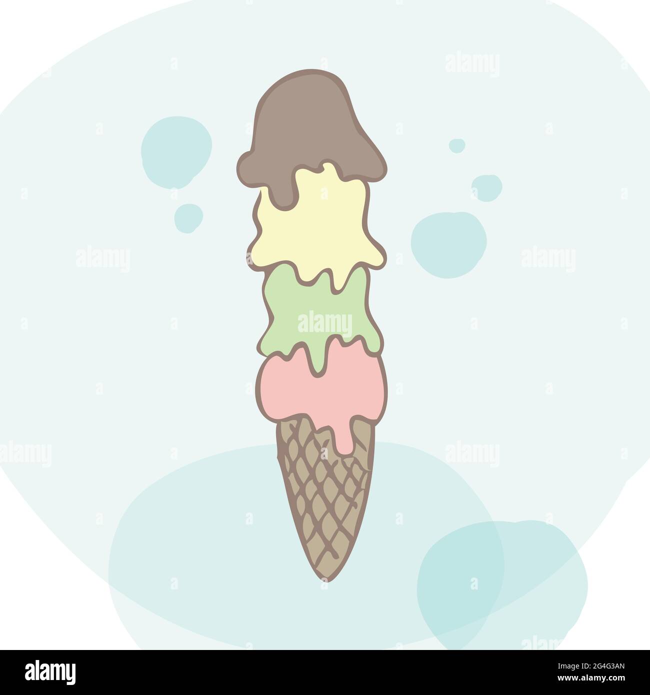 Glace tirée à la main. Illustration vectorielle, style dessiné à la main Illustration de Vecteur