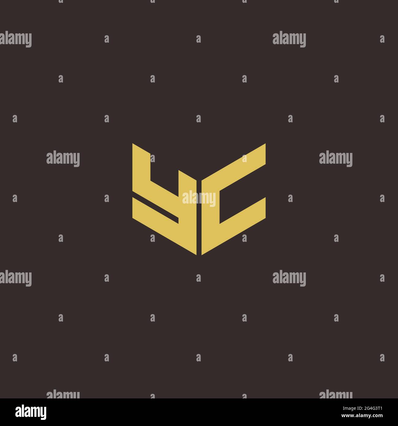 Logo Letter modèle initial de logos Designs avec fond doré et noir, Vector Icon Modern Illustration de Vecteur