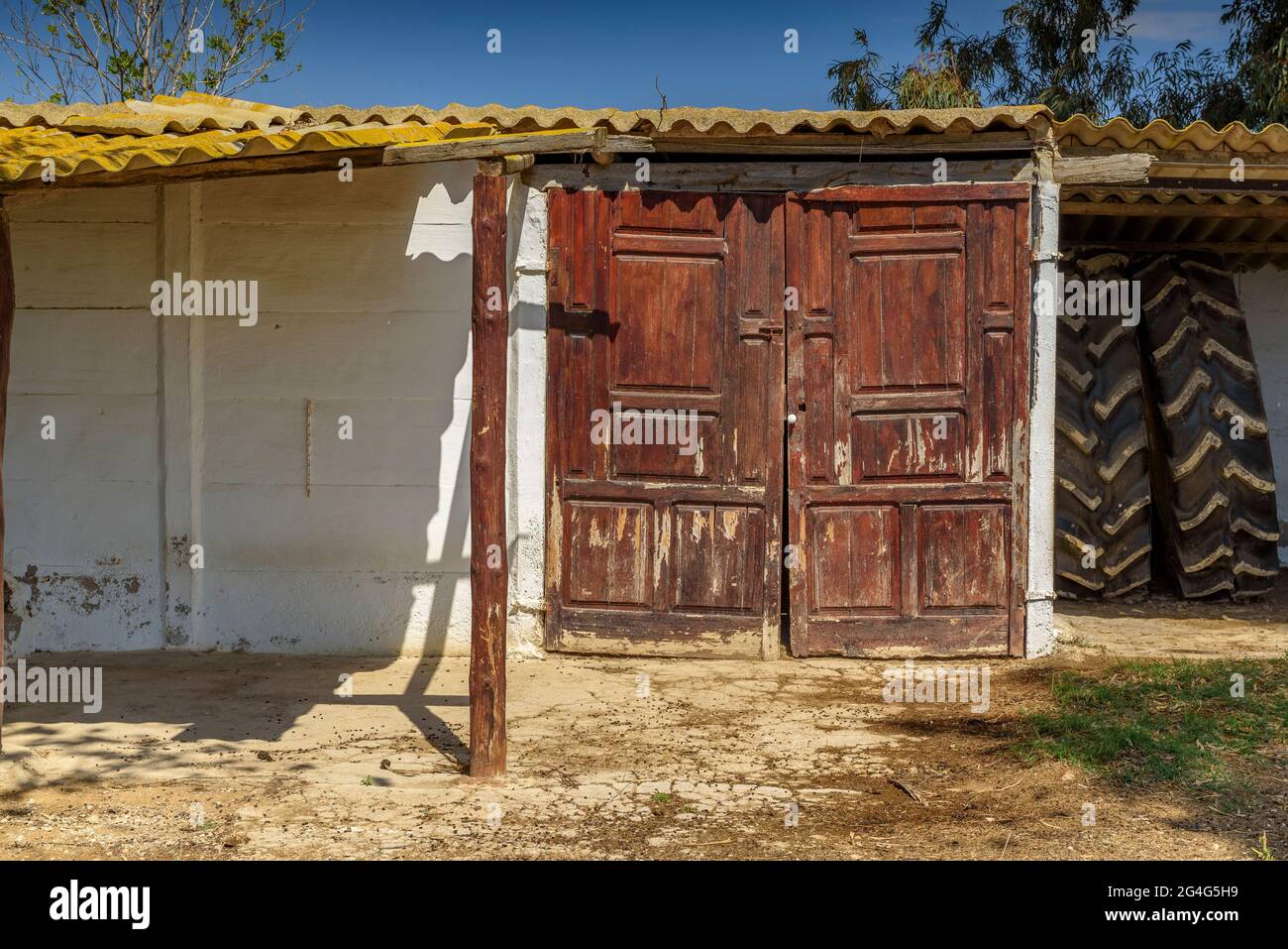 Maison Casa del Blanco, sur l'île de Buda dans le delta de l'Èbre (Tarragone, Catalogne, Espagne) ESP: Casa del Blanco, en la isla de Buda del Delta del Ebro Banque D'Images