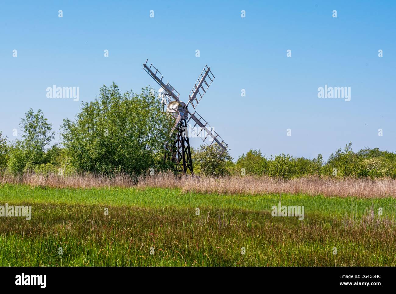 Le moulin de drainage de Boardman sur la rivière Ant au-dessous de How Hill dans les Norfolk Broads UK Banque D'Images