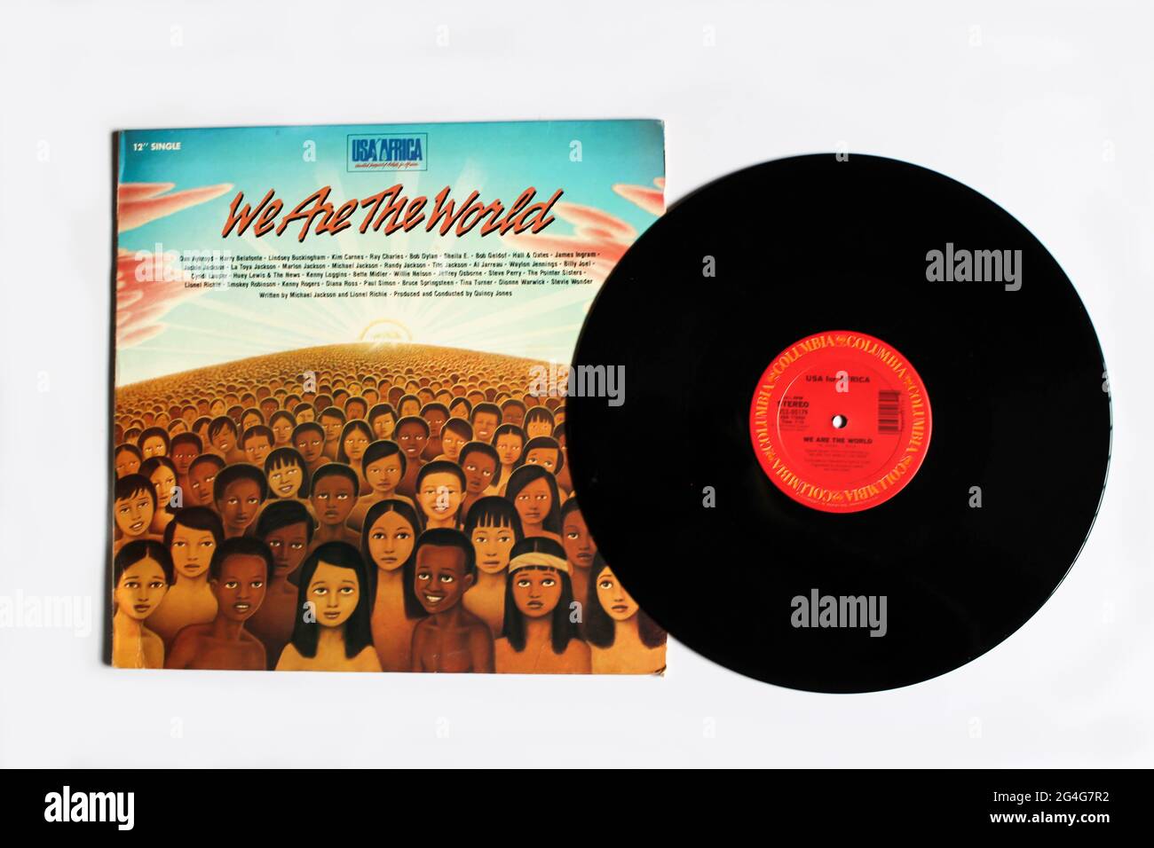 Nous sommes le monde est un album de 1985 qui contient USA pour l'Afrique nous sommes le monde, une superstar de l'enregistrement de charité pour les efforts de lutte contre la famine en Ethiopie Banque D'Images