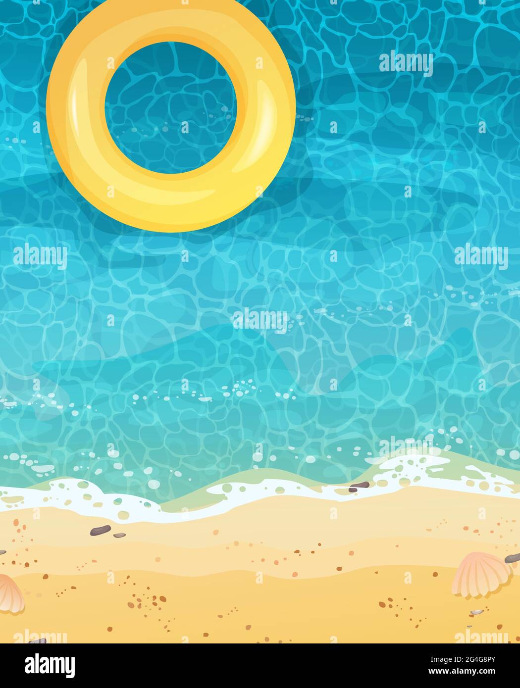 Arrière-plan de la vue de dessus d'eau. Motif ondulé bleu avec reflets. Illustration de la mer, de la piscine ou de l'océan. Illustration de Vecteur