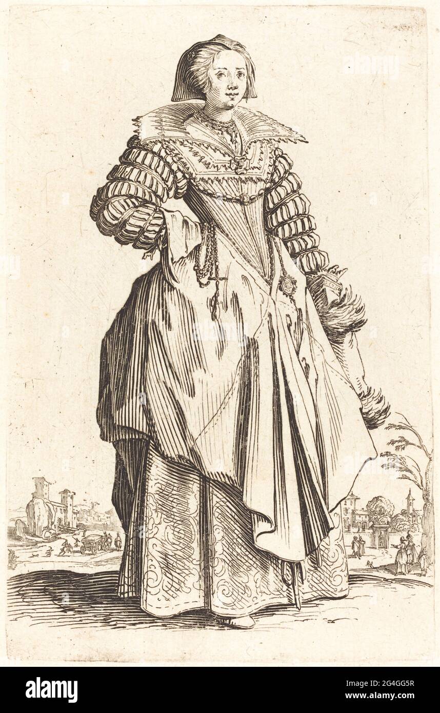 Noble femme avec grand collier, c. 1620/1623. Banque D'Images