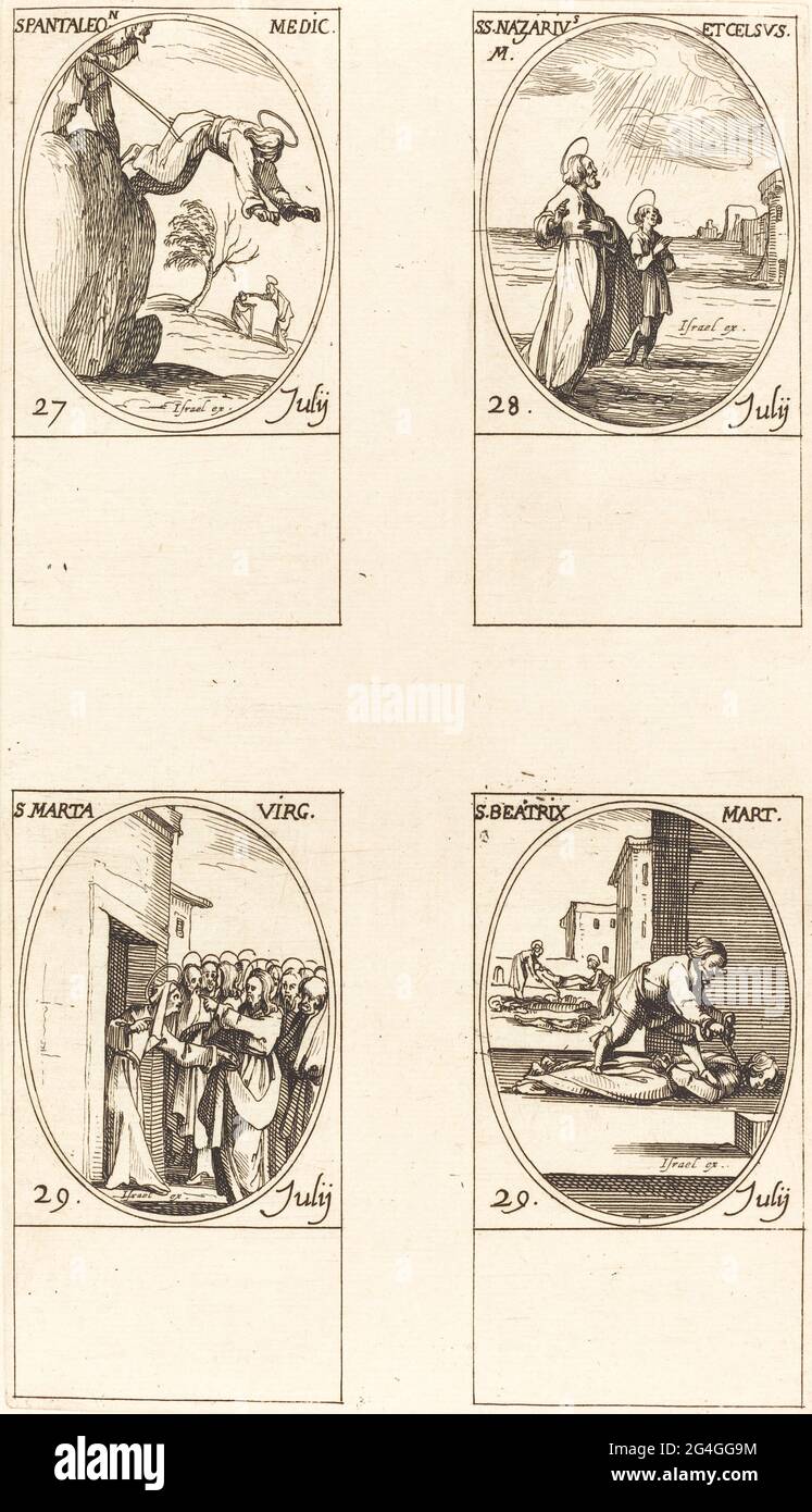 Saint-Pantaléon; STS. Nazarius et Celsus; St. Martha; St. Beatrice. Banque D'Images