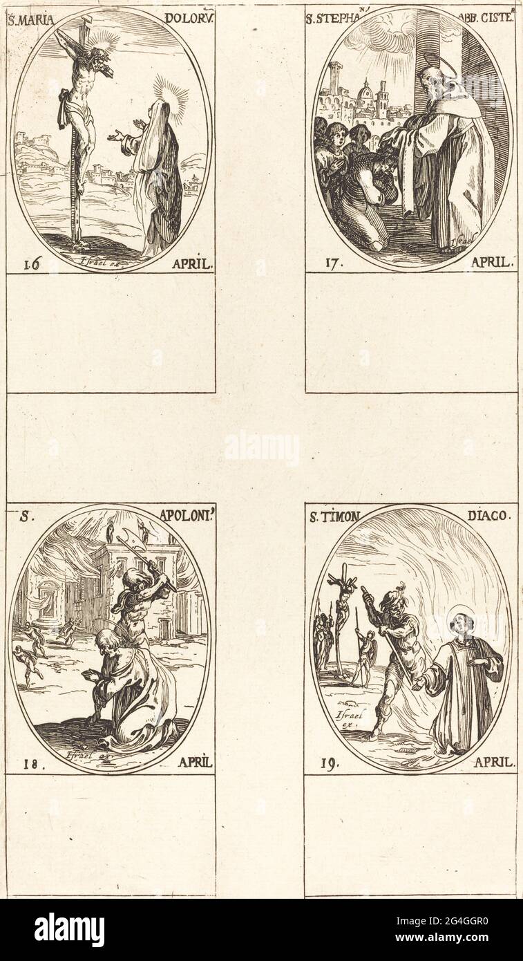 St. Maria Doloru; St. Stephen, Abbé; St. Apoloni; St. Timon. Banque D'Images St. Maria Doloru; St. Stephen, Abbé; St. Apoloni; St. Timon. Banque D'Images