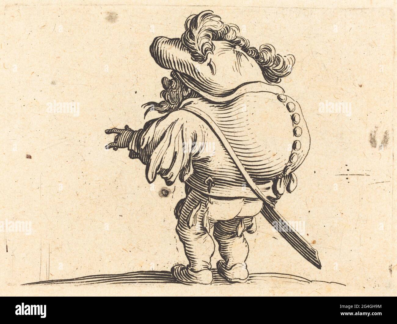 Le Hunchback avec la casquette à plumes, c. 1622. Banque D'Images