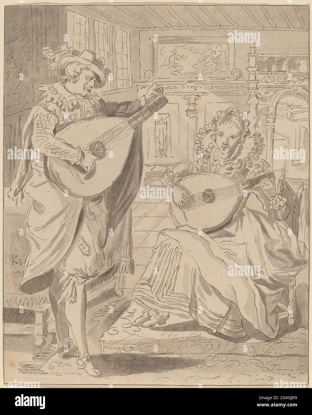 Musical Company, 1772, publié en 1774. Banque D'Images