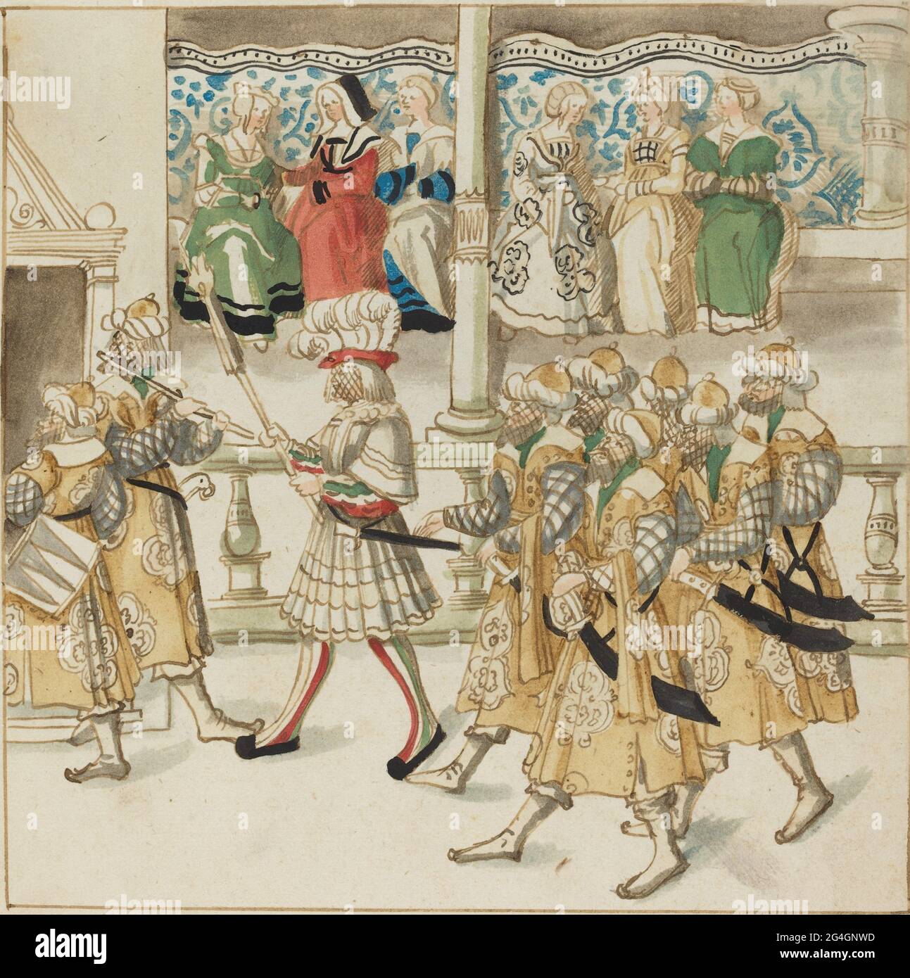 Chevaliers de parades dans le Costume oriental, c. 1515. Banque D'Images