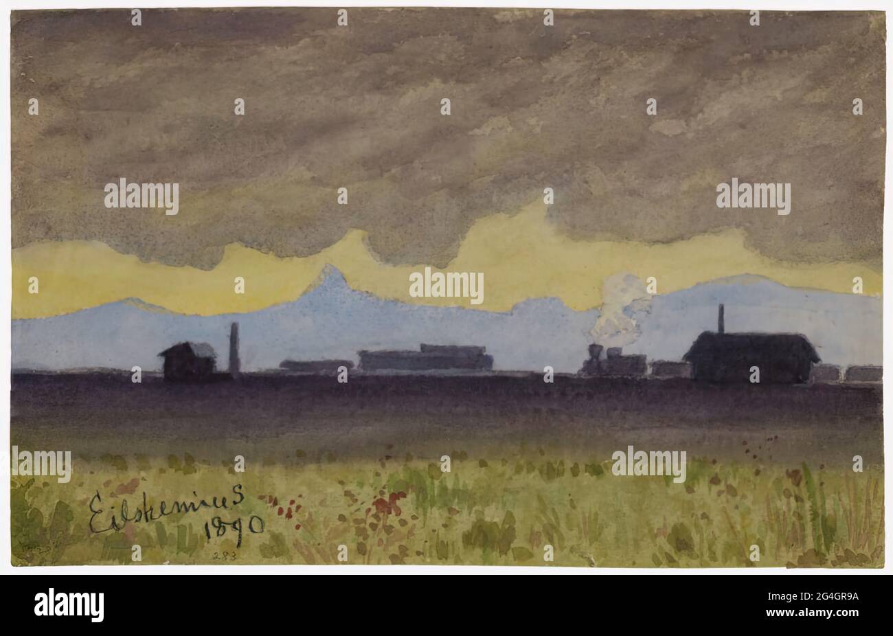 Train Paysage en Arizona, 1890. Banque D'Images