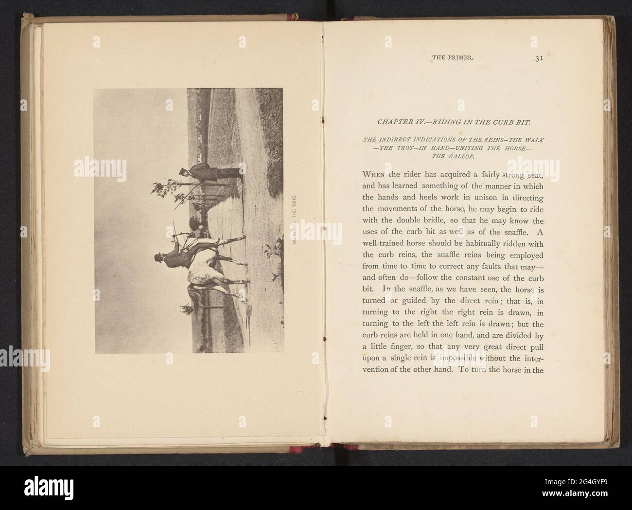 L'homme à cheval et va probablement au ring; Riding à l'anneau. . Banque D'Images