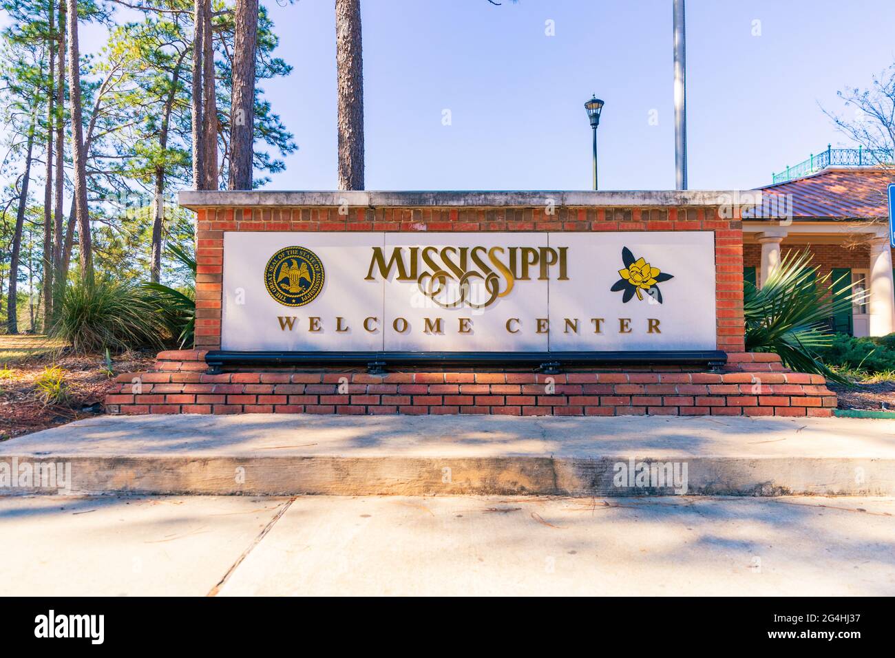 Magnolia, MS - 14 janvier 2021: Mississippi Welcome Centre, comté de Pike, MS Banque D'Images