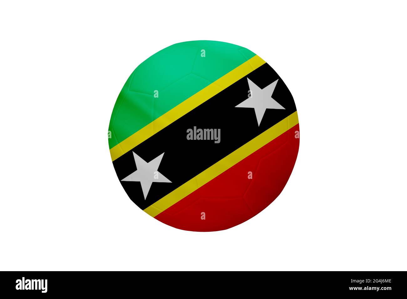 Football aux couleurs du drapeau de Saint-Kitts-et-Nevis isolé sur fond blanc. Dans une image conceptuelle de championnat soutenant Saint-Kitts-et-Nevis Banque D'Images