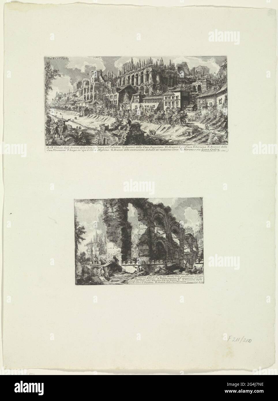 Palais impériaux sur la palatine et l'aqua claudia à Rome ...